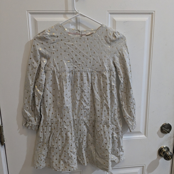 Mini Boden Cream Dress with Gold Dots - Picture 4 of 6